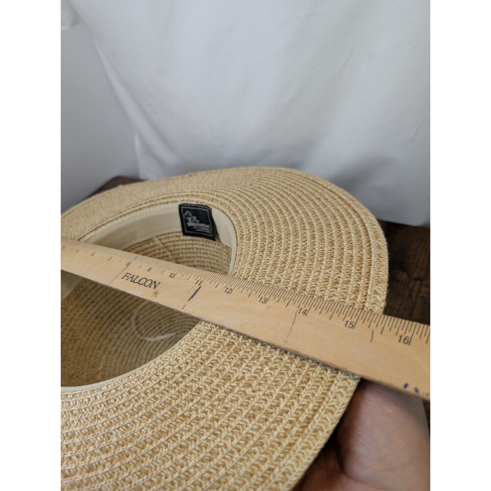 Jacobson Hat Wide Brim Straw Sun Hat One Size Fits All Western Boho Chic Summer - Picture 9 of 10